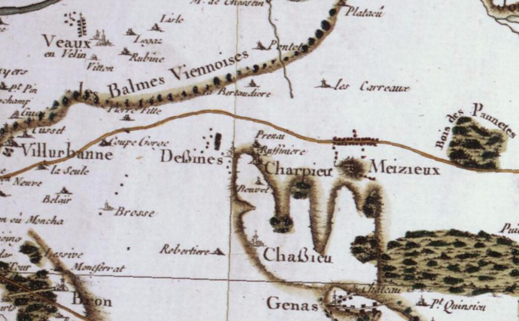 Carte ancienne région lyonnaise