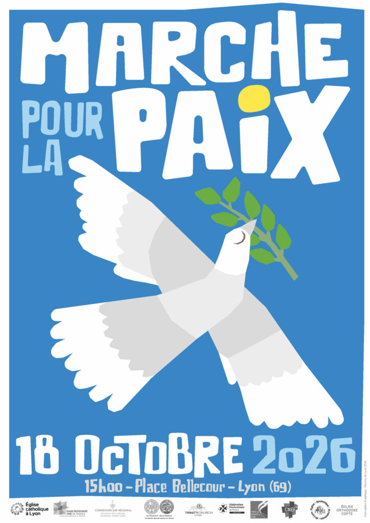 Marche pour la paix avec une colombe