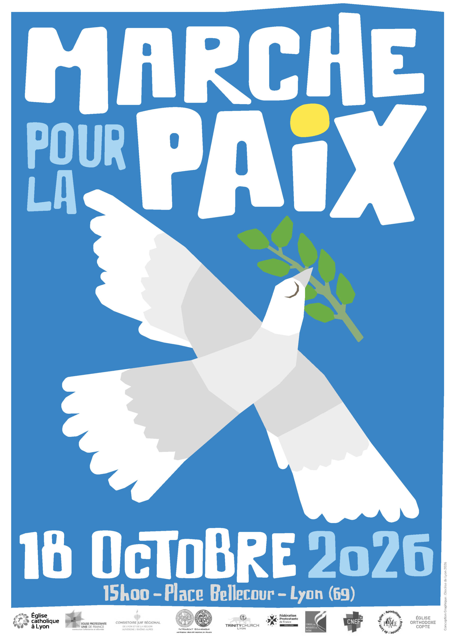 Marche pour la paix avec une colombe